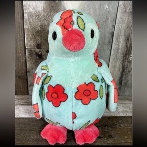 Douglas Cuddle Toy Valery Aqua Blue Flower Penguin Fuzzles Plush Bird